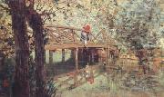 Telemaco signorini The Wooden Footbridge at  Combes-la-Ville (nn02) oil painting
